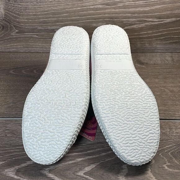 NEW Cienta Pink Canvas Big Girl Sz 4 Slip On Elastic Cap Toe No Lace Sneakers - Picture 7 of 11